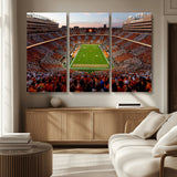 37160229-MGV-CV-36X24-Neyland Stadium Wall Art – Panoramic Tennessee Volunteers Sunset Canvas Print, Checkerboard Crowd Football Game Day Decor for