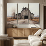 90499-MGV-CV-36X24-Old Barn Wall Art Canvas Print, Framed Rustic Barn Art Picture Print, Abandoned Farm Perfect Rustic Farmhouse Decor Artwork