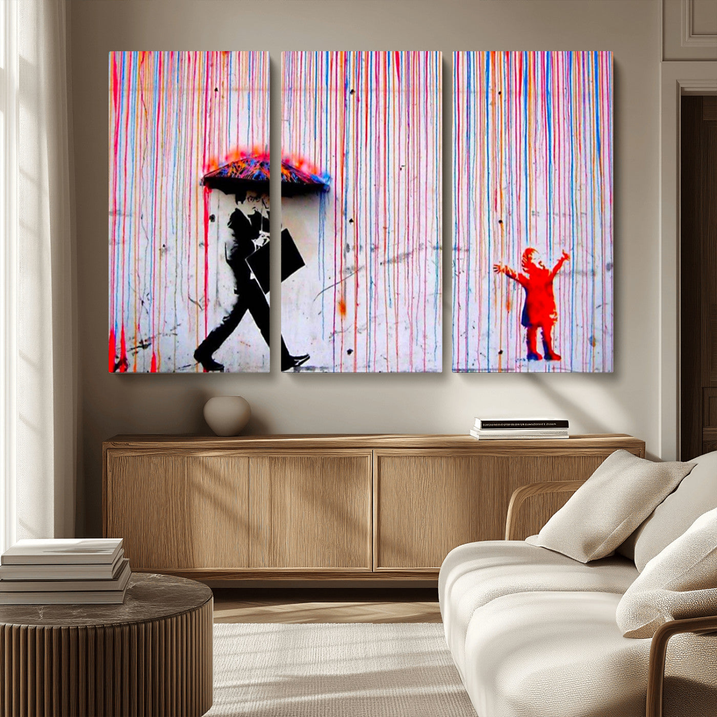 69505-MGV-CV-36X24-Graffiti Girl Wall Art Canvas Print, Framed Urban Contrast Art Picture Print, Vibrant Graffiti Perfect Urban Pop Decor Artwork