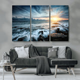33428-MGV-CV-36X24-Ocean Sunrise Wall Art – Serene Seascape Canvas Print, Coastal Home or Office Decor, Perfect for Living Room, Bedroom, or Study