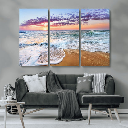 53006-MGV-CV-36X24-Ocean Beach Sunset Wall Art – Vibrant Seascape Canvas Print, Coastal Home Decor for Living Room, Bedroom, Office or Beach House