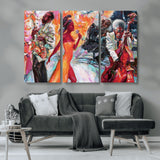 24452-MGV-CV-36X24-Vibrant Jazz Musician Painting - Expressive Art Print of Live Jazz Band, Perfect Wall Decor for Music Lovers and Art Enthusiasts
