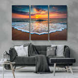 87032-MGV-CV-36X24-Ocean Sunset Wall Art – Stunning Beach Canvas Print with Vibrant Sky, Calm Waves, and Golden Horizon, Perfect Coastal Decor for