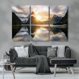 78842-MGV-CV-36X24-Sunrise Mountain Reflection Wall Art – Stunning Nature Landscape Canvas Print for Home, Office, Living Room or Relaxing Space