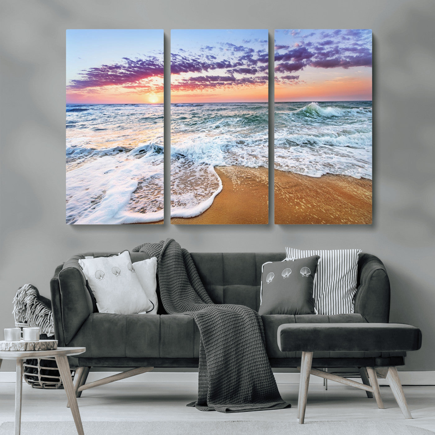 44120-MGV-CV-36X24-Ocean Sunset Wall Art – Beach Landscape Canvas Print, Serene Coastal Decor for Living Room, Office or Bedroom