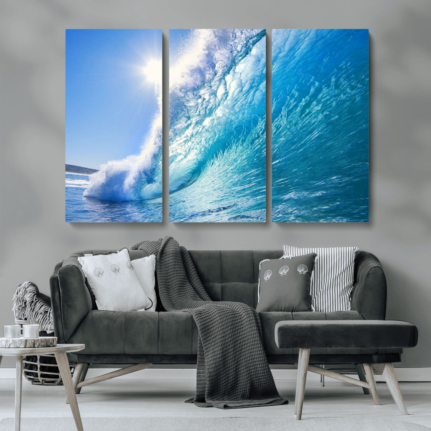 37494-MGV-CV-36X24-Ocean Wave Canvas Art – Stunning Blue Wave Photography, Coastal Wall Decor for Living Room, Bedroom or Office