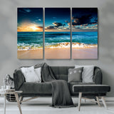 88985-MGV-CV-36X24-Ocean Sunset Wall Art – Tranquil Beach Waves Canvas Print, Coastal Seascape Decor for Living Room or Office