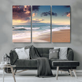 42253-MGV-CV-36X24-Serene Beach Waves Wall Art – Tranquil Ocean Horizon Canvas Print, Coastal Seascape Decor for Living Room or Office Wall
