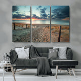 25788-MGV-CV-36X24-Sunset Beach Path Wall Art – Scenic Coastal Dunes and Ocean Canvas Print, Tranquil Seaside Landscape Decor for Living Room or