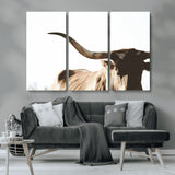 35866-MGV-CV-36X24-Texas Longhorn Wall Art – Rustic Western Bull Canvas Print, Farmhouse Animal Photography Decor for Living Room, Office, or Ranch