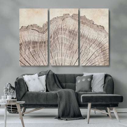 67528-MGV-CV-36X24-Wood Ring Wall Art Canvas Print, Framed Tree Ring Art Picture Print, Rustic Tree Ring Perfect Neutral Boho Decor Artwork