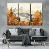 72950-MGV-CV-36X24-Autumn Mountain Forest Wall Art – Golden Fall Landscape Canvas Print, Nature-Inspired Home Decor for Living Room, Bedroom or