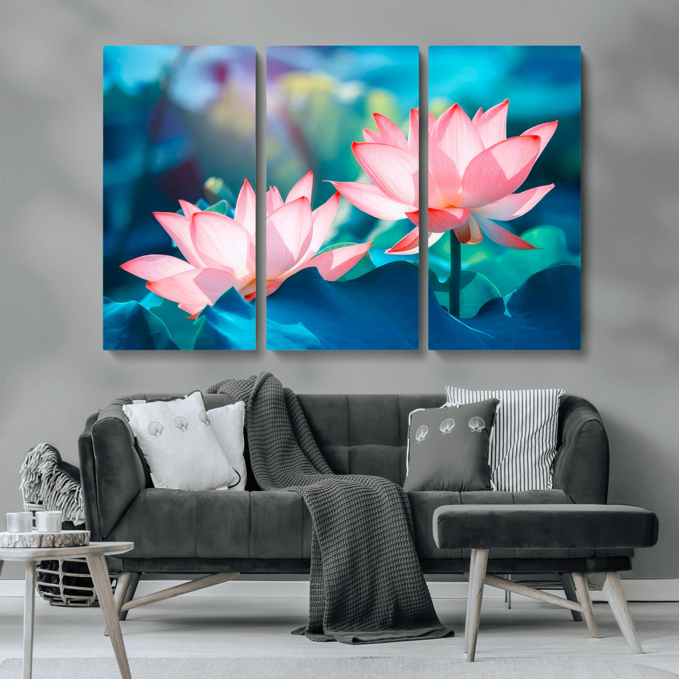 32559-MGV-CV-36X24-Lotus Flower Wall Art – Pink Water Lily Canvas Print, Tranquil Nature Decor for Living Room, Bedroom or Meditation Space