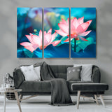 32559-MGV-CV-36X24-Lotus Flower Wall Art – Pink Water Lily Canvas Print, Tranquil Nature Decor for Living Room, Bedroom or Meditation Space