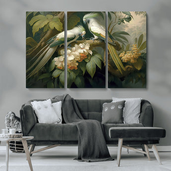 84047-MGV-CV-36X24-Tropical Birds Wall Art – Elegant Botanical Canvas Print, Exotic Nature Decor for Living Room, Bedroom or Office