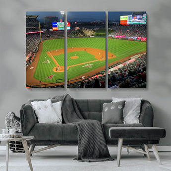 93707-MGV-CV-36X24-Los Angeles Stadium Wall Art Canvas Print, Framed Angel Stadium Field Art Picture Print, Anaheim Stadium Perfect Sports Room Decor