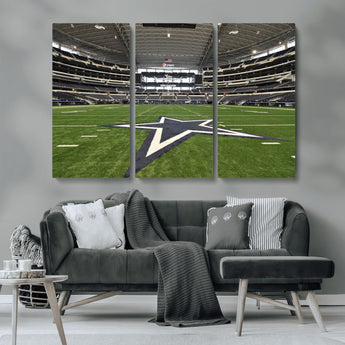 14834-MGV-CV-36X24-Dallas Att Stadium Wall Art Canvas Print, Framed Texas NFL Stadium Art Picture Print, American Football Stadium Perfect Sports