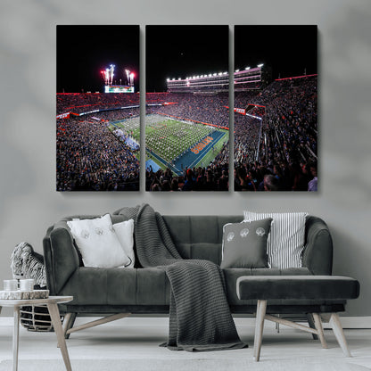 46899-MGV-CV-36X24-Ben Hill Griffin Stadium Wall Art Canvas Print, Framed Football Stadium Art Picture Print, Florida Football Stadium Perfect Sport