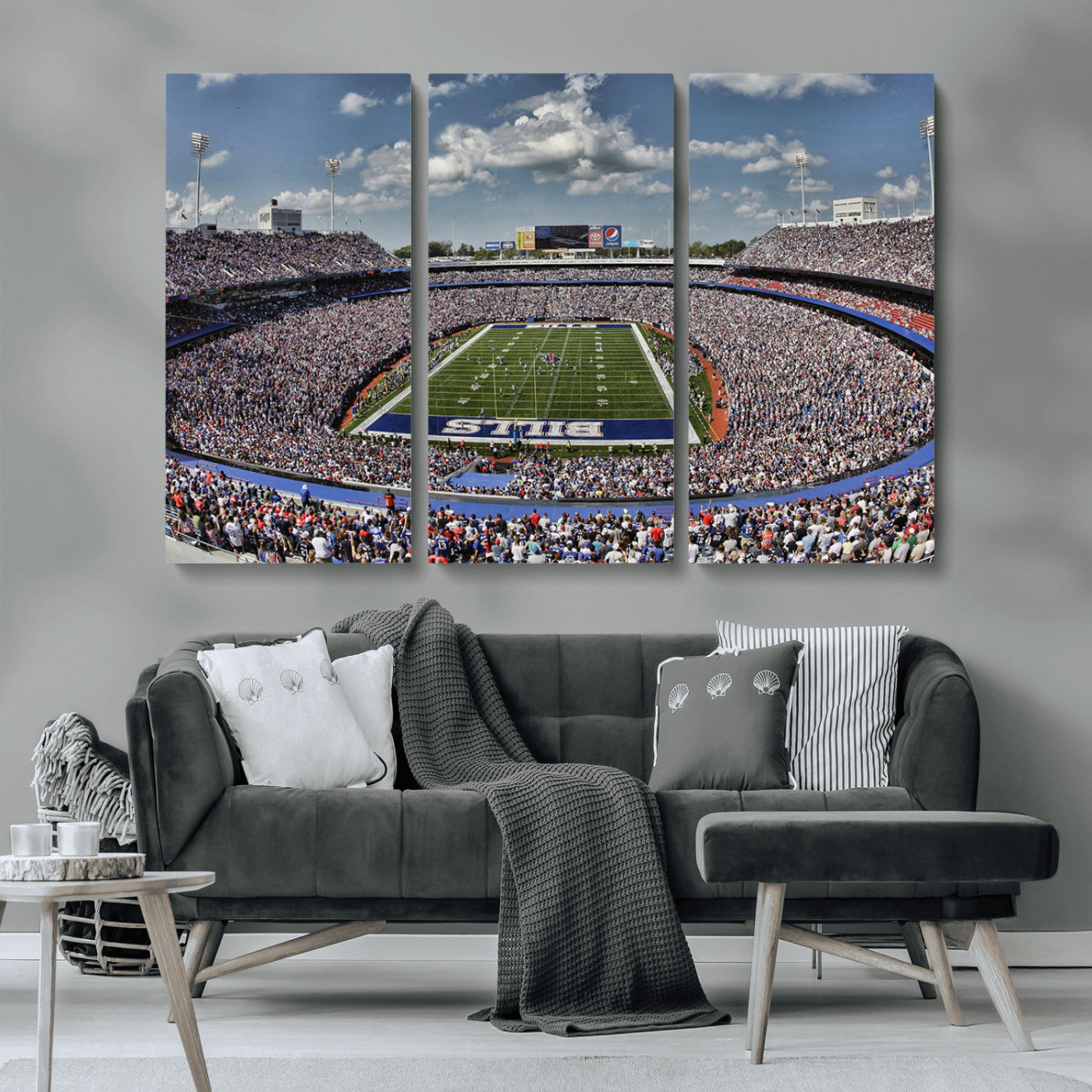 76491-MGV-CV-36X24-Buffalo Bills Stadium Wall Art Canvas Print, Framed Bills Stadium Art Picture Print, Highmark Stadium Perfect Sport Room Decor