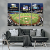 87666-MGV-CV-36X24-City Field Stadium Wall Art Canvas Print, Framed New York Stadium Art Picture Print, Citi Field Stadium Perfect Sport Room Decor