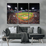 47365-MGV-CV-36X24-Fenway Park Stadium Wall Art Canvas Print, Framed Boston Baseball Stadium Art Picture Print, MLB Stadium Field Perfect Sport Room