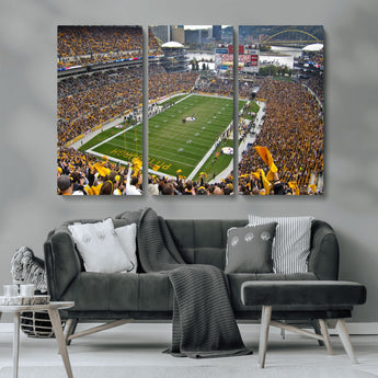 51419-MGV-CV-36X24-Heinz Field Wall Art Canvas Print, Framed Pittsburgh Stadium Field Art Picture Print, Heinz Stadium Field Perfect Sports Room