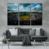 37127-MGV-CV-36X24-Kauffman Stadium Wall Art Canvas Print, Framed Kansas City Royals Field Art Picture Print, Baseball Stadium Perfect Sport Room
