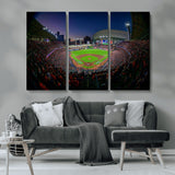 44322-MGV-CV-36X24-Minute Maid Park Wall Art Canvas Print, Framed Houston Astros Stadium Art Picture Print, Houston Astros Field Perfect Sports Room