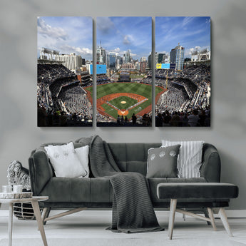 87122-MGV-CV-36X24-Petco Park Field Wall Art Canvas Print, Framed San Diego Stadium Art Picture Print, Petco Park Stadium Perfect Sport Room Decor