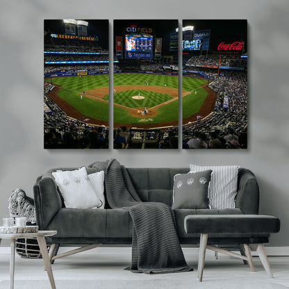 83979-MGV-CV-36X24-RingCentral Coliseum Wall Art Canvas Print, Framed Oakland A's Stadium Art Picture Print, RingCentral Coliseum Field Perfect Sport