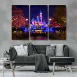79435-MGV-CV-36X24-Disney Castle Wall Art Canvas Print, Framed Magic Kingdom Art Picture Print, Disney World Perfect Child Room Decor Artwork