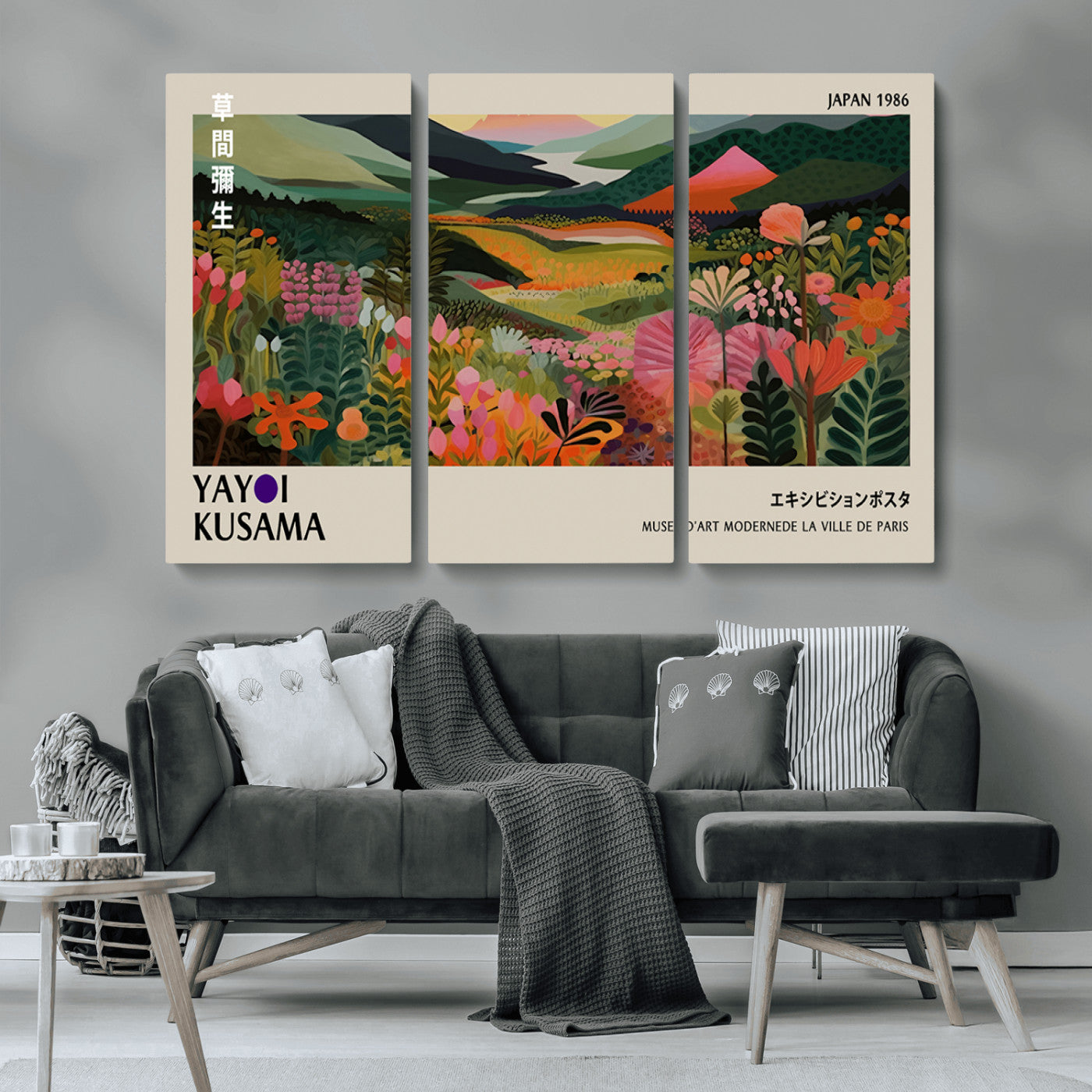 75719-MGV-CV-36X24-Botanical Mountain Valley Wall Art – Panoramic Nature Canvas Print, Vibrant Floral Field Artwork for Living Room, Bedroom, Office,