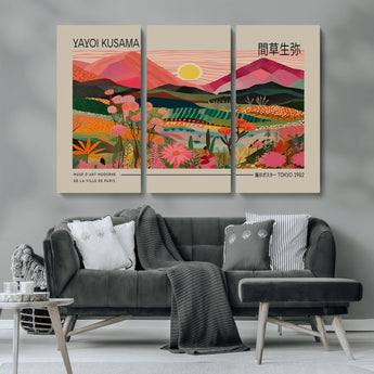 18304-MGV-CV-36X24-Sunset Mountain Landscape Wall Art – Panoramic Abstract Nature Canvas Print, Vibrant Wall Decor for Living Room, Bedroom, Office,