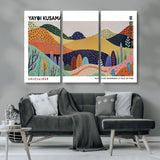 66936-MGV-CV-36X24-Kusama Wall Art – Vibrant Abstract Hills Canvas Print, Japanese Modern Landscape Poster for Living Room, Office, Studio or