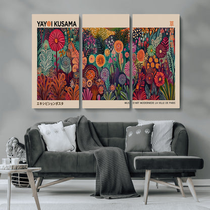 51280-MGV-CV-36X24-Abstract Yayoi Kusama Wall Art Canvas Print, Framed Japanese Wabi Sabi Art Picture Print, Yayoi Kusama Perfect Abstract Modern