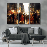 58782-MGV-CV-36X24-Jazz Musicians Cityscape Wall Art – Vibrant Urban Night Canvas Print, Elegant Music Themed Decor for Living Room, Office, or Music