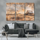 FARM2-MGV-CV-36X24-Rustic Farmhouse Wall Art Canvas Print, Framed Old Barn Art Picture Print, Southwestern Farmhouse Perfect Rustic Decor Artwork