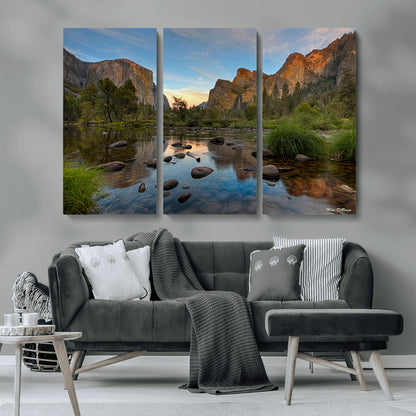 55893831-MGV-CV-36X24-Yosemite Valley Wall Art Canvas Print, Framed El Capitan Art Picture Print, Sierra Landspace Perfect Rustic Nature Decor Artwork