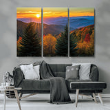 36964931-MGV-CV-36X24-Autumn Mountains Wall Art Canvas Print, Framed Sunset Glow Forest Art Picture Print, Golden Trees Perfect Vibrant Nature Decor