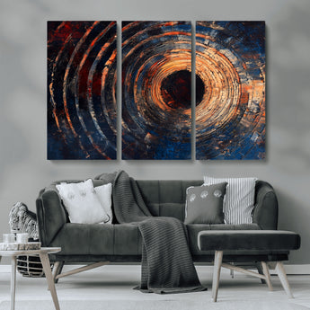 10017879-MGV-CV-36X24-Wood Tree Ring Wall Art Canvas Print, Framed Natural Wood Art Picture Print, Rustic Tree Slice Perfect Rustic Decor Artwork