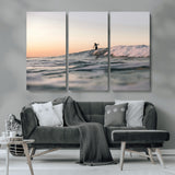58502923-MGV-CV-36X24-Wave Rider Wall Art Canvas Print, Framed Ocean Wave Art Picture Print, Riding Surf Perfect Sunset Surf Decor Artwork