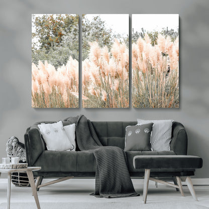 21826392-MGV-CV-36X24-Pampas Grass Wall Art Canvas Print, Framed Soft Pampas Art Picture Print, Pastel Grasses Perfect Soft Neutral Boho Decor Artwork