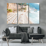 84816639-MGV-CV-36X24-Mediterranean Beach Wall Art Canvas Print, Framed Airy Coastal Art Picture Print, Summer Shore Perfect Coastal Retreat Decor