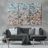 26580287-MGV-CV-36X24-Clear Water Wall Art Canvas Print, Framed Sunlit Ripples Art Picture Print, Ocean Texture Perfect Modern Coastal Decor Artwork