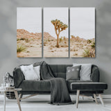 67109959-MGV-CV-36X24-Joshua Tree Wall Art Canvas Print, Framed Neutral Desert Art Picture Print, Earthy Landscape Perfect Neutral Boho Decor Artwork