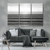 47305203-MGV-CV-36X24-Monochrome Ocean Wall Art Canvas Print, Framed Moody Ocean Art Picture Print, Calm Ocean Perfect Minimalist Coastal Decor Artwork