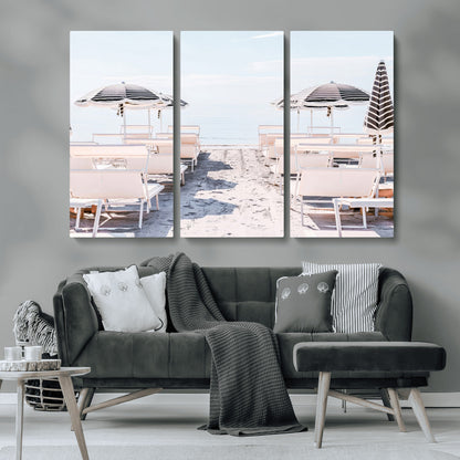 67623952-MGV-CV-36X24-Minimalist Beach Wall Art Canvas Print, Framed Pastel Sand Art Picture Print, Beach Aesthetic Perfect Coastal Minimalist Decor