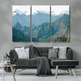 79393816-MGV-CV-36X24-Misty Mountain Wall Art Canvas Print, Framed Cloudy Andean Art Picture Print, Rugged Mountain Perfect Rustic Nature Decor Artwork