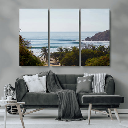 88336640-MGV-CV-36X24-Tropical Beach Scene Wall Art Canvas Print, Framed Coastal Photography Art Picture Print, Ocean Horizon Art Perfect Coastal Boho