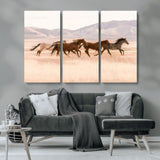 83644685-MGV-CV-36X24-Wild Horse Art Wall Art Canvas Print, Framed Rustic Western Art Picture Print, Desert Horse Scene Perfect Rustic Western Decor